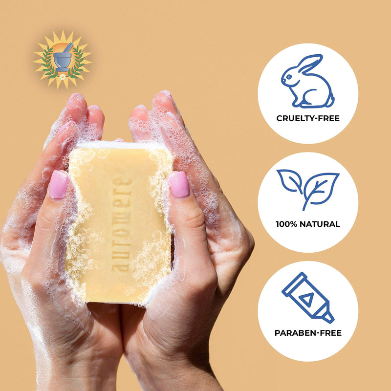 Auromere Ayurvedic Soap Variety Pack - 3 x 2.75oz Natural Soap Bars - Handmade Vegan Soap with Ayurvedic Herbs & Organic Neem - BeesActive Australia