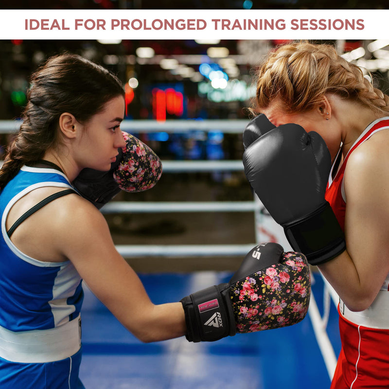 RDX Women Boxing Gloves for Training Muay Thai Maya Hide Leather Ladies Mitts, Kickboxing, Sparring Glove for Punch Bag, Focus Pads and Double End Ball Punching White 10OZ - BeesActive Australia