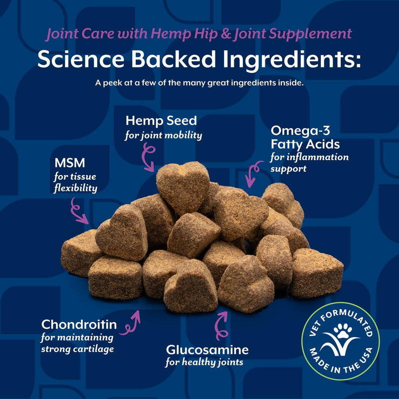 Healthy Joint Health Supplement for Dogs, Hemp Seed Oil, Hemp Seed Powder, Glucosamine, Msm and Chondroitin for a Powerful Joint Health Solution for your Dog, Made by NaturVet, 120 Count Hemp Plus Hemp Seed 120 Soft Chews