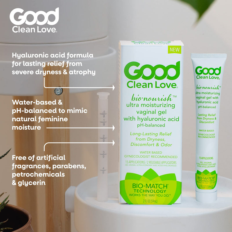 Good Clean Love BioNourish Ultra Moisturizing Vaginal Gel with Hyaluronic Acid, pH-Balanced & Water-Based, Long Lasting Relief from Dryness & Discomfort for Women, 2 Oz 2 Fl Oz (Pack of 1) - BeesActive Australia