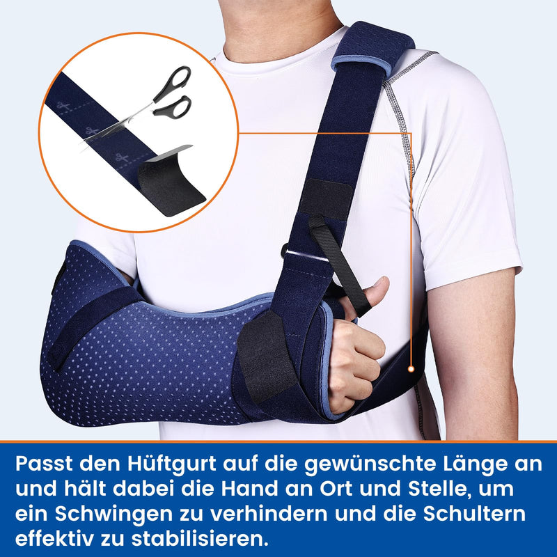 Arm Sling for Shoulder Injury with Waist Strap - Immobilizer Brace Support for Sleeping, Rotator Cuff Surgery(Comfort Version, Right, Medium, 28.5-41 inch) M Right Arm