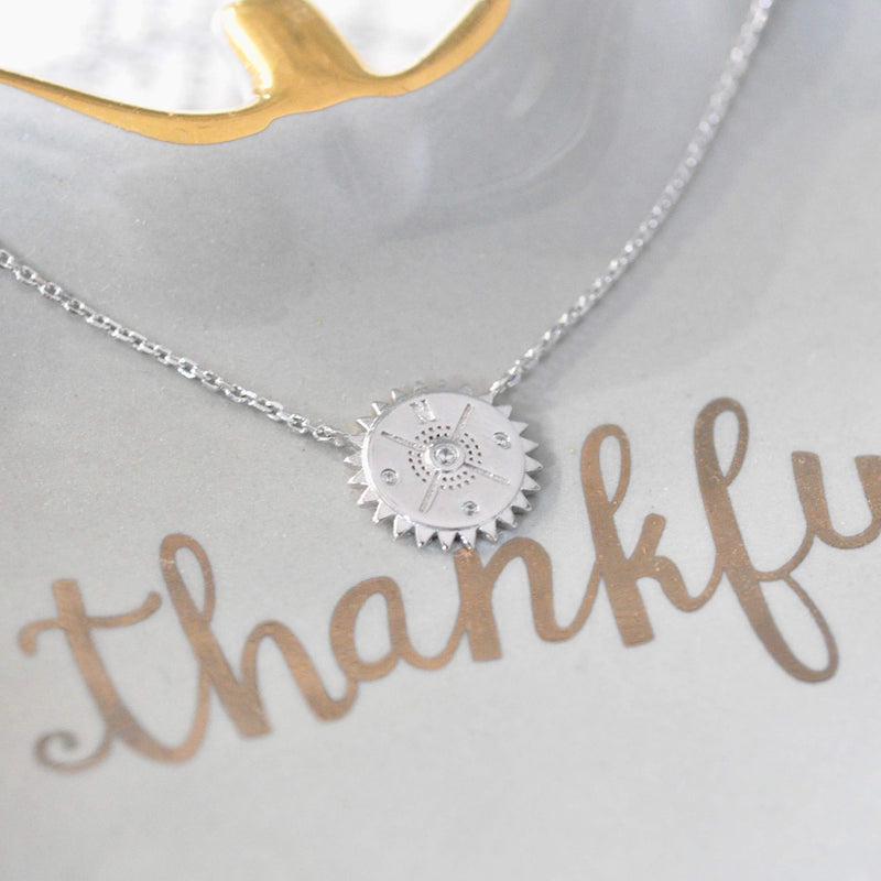 Compass Necklace in Sterling Silver 925 - BeesActive Australia