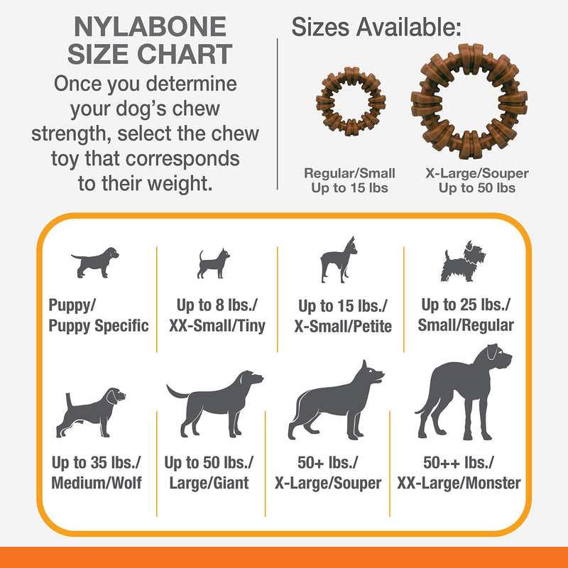 Nylabone Power Chew Textured Dog Chew Ring Toy, Dog Toys for Aggressive Chewers, Flavor Medley, X-Large/Souper (1 Count) X-Large/Souper (1 Count) - BeesActive Australia