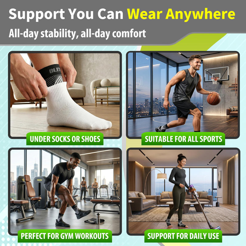 Compression Socks for Plantar Fasciitis, Achilles Tendonitis, Arthritis Relief, Ankle Brace Compression Sleeve with Foot Arch Support, Ankle Wrap for Women, Men, Swelling & Heel Pain Black L-XL Large/X-Large (1 Pair)
