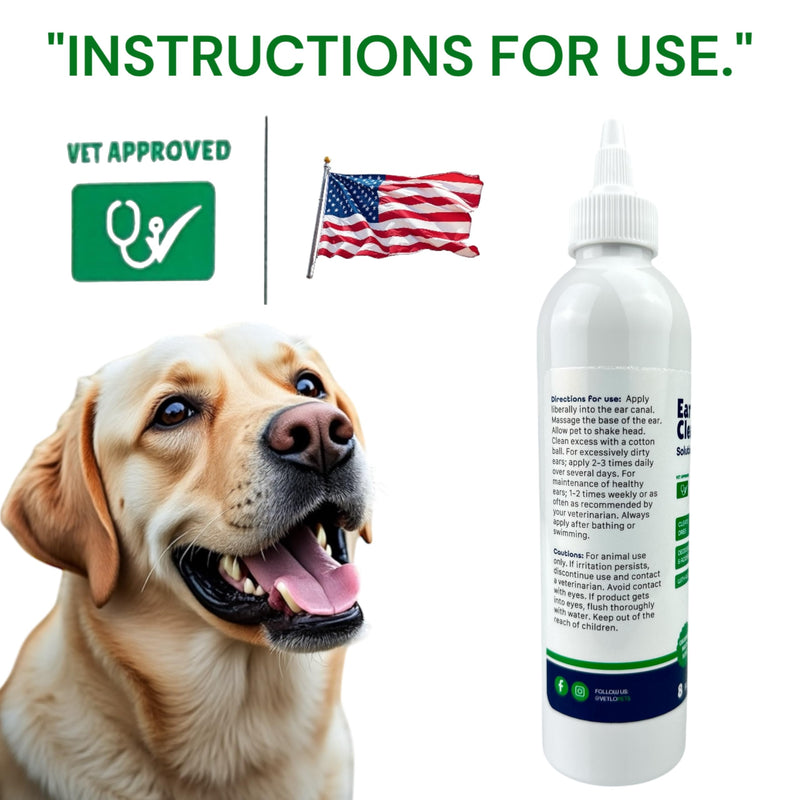 Dog Ear Infection Treatment, Ear Cleaner with Aloe Vera Formula for Ear Cleaner Dog, Prevents Infections, Natural and Gentle Ear Care Solution for Dogs, 8 oz