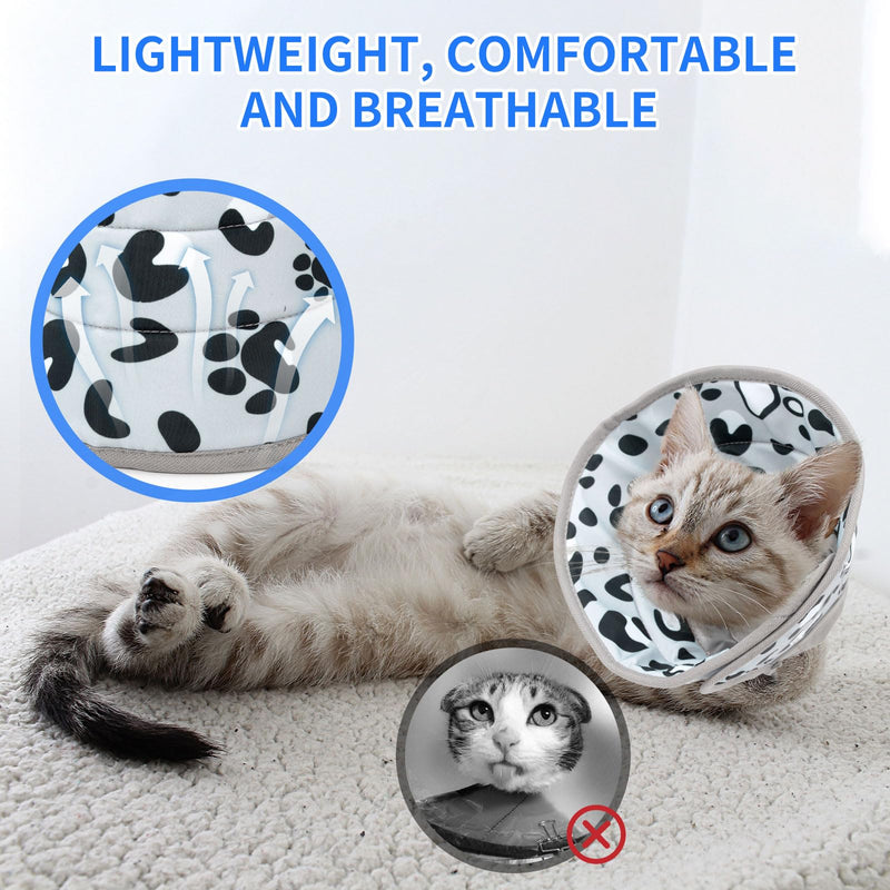 Soft cat neck collar, cat neck collar for after operations and injuries, adjustable neck collar for cats, prevents licking wounds cat collar (grey, M) grey - BeesActive Australia