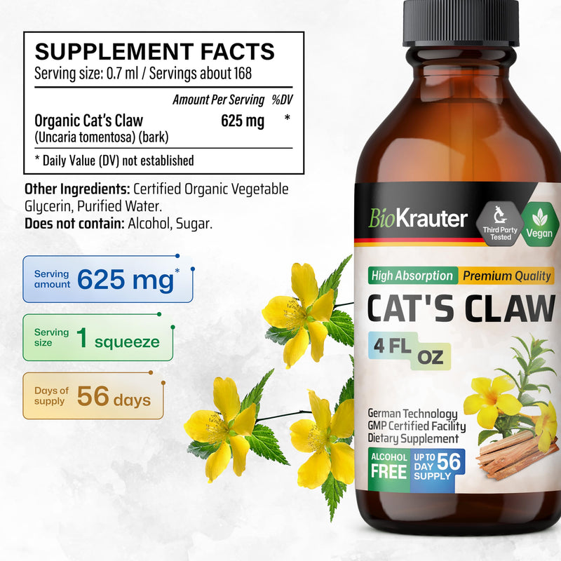 BIO KRAUTER Cryptolepis Tincture 4 Fl. Oz. & Cat's Claw Tincture 4 Fl. Oz.