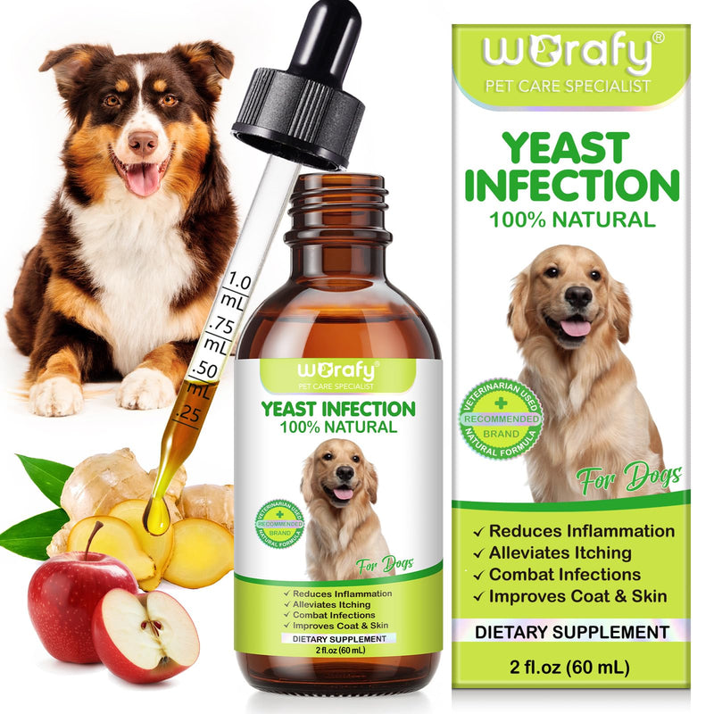 Yeast Infection Treatment for Dogs, Dog Yeast Infection Drops for Dog Skin Itch Relief, Dog Allergy Relief, Dog Yeast Ear Infection Treatment, Enhances Your Pet's Immune System