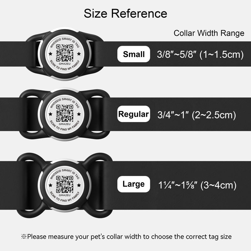 QR Code Airtag Holder, Scan QR Code Send Location Alert Email, Waterproof Full Body Protection Anti-Lost Air Tag Case, Airtag Accessories for Dog, Cats, Collar, Backpack (Black, Regular) Black - BeesActive Australia