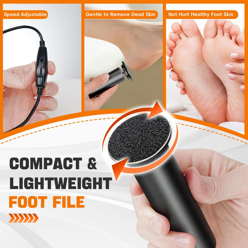 Electric Foot Callus Remover,Electric Foot File Speed Adjustment & Direction of Rotation Controller, Pedicure Tools for Feet with 60Pcs Replacement Sandpaper,for Men Women Dead Skin and Calluses - BeesActive Australia