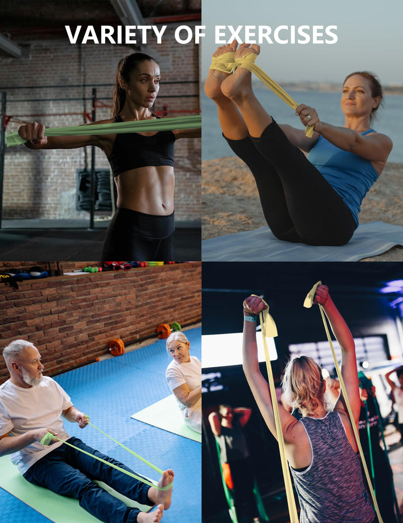 Fabric Resistance Bands for Women – 5 Level Exercise Bands Resistance Set, Resistance Bands for Working Out with Handles, Workout Bands Resistance for Women, Yoga, Pilates, Glutes, Legs,Vigor Yellow Green-2Pack