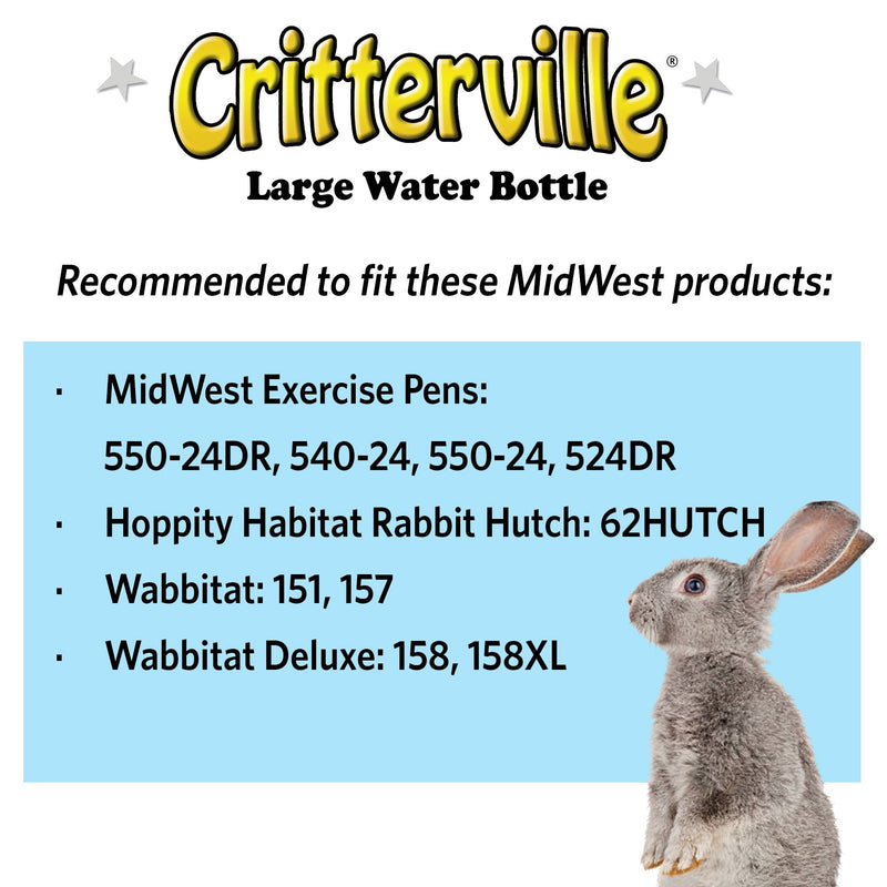 MidWest Homes for Pets Large Animal Water Bottle | Ideal for Hamsters, Mice, Guinea Pigs & Rabbits, Large Off-White Large Water Bottle | Rabbit 20.28 oz. - BeesActive Australia