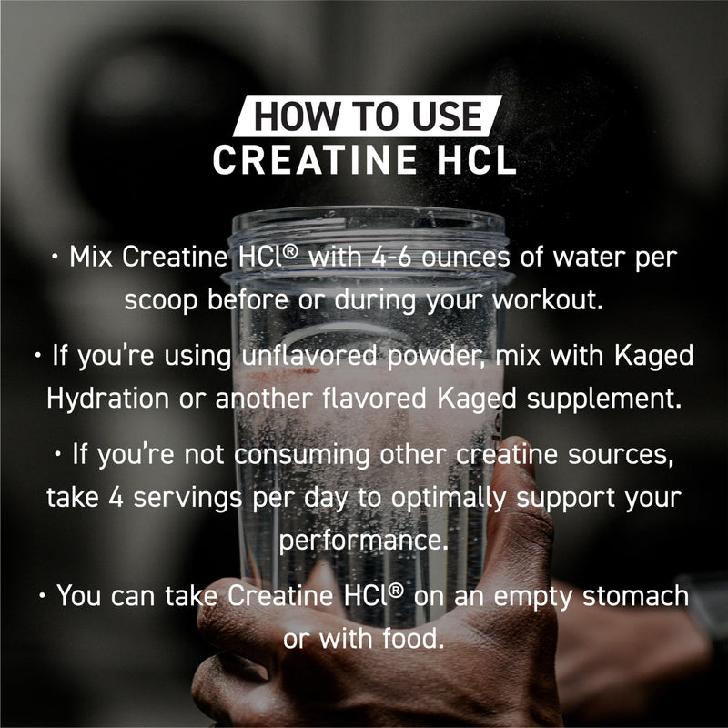 Kaged Creatine HCl Powder, Unflavored, Muscle Building and Recovery Supplement, Patented Formula, Highly Soluble Powder, 75 Servings (HCl) Unflavored Powder - BeesActive Australia