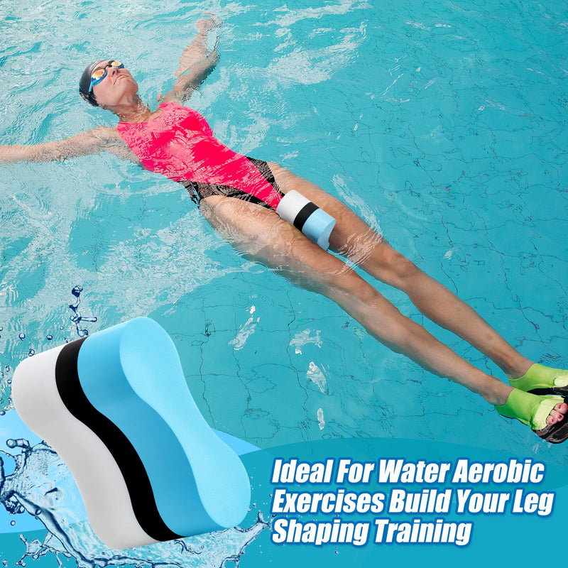 2 Pcs Swimming Kickboard Pull Buoy Set Training Aid Float Pull Buoy Leg Float Swimming Training Equipment Accessories for Hand Leg Adults Children Beginners Exercise Fitness Blue - BeesActive Australia