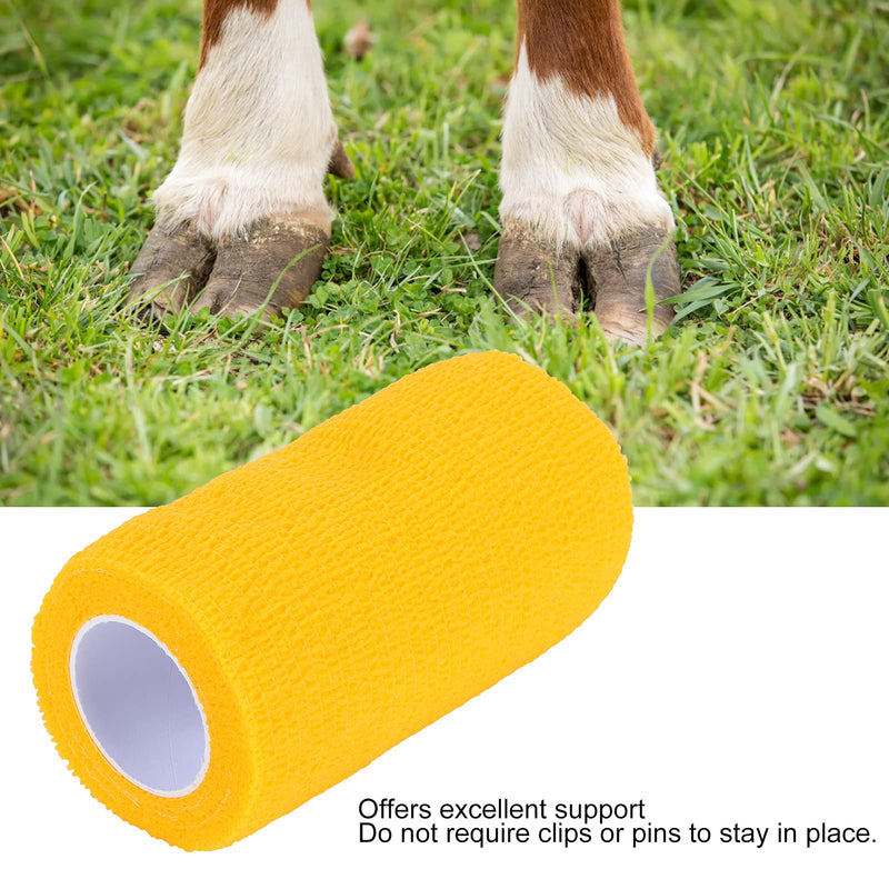 Yellow Non-Woven Cow Hoof Repair Bandage, Cohesive Tape Wrap for Pasture Farm Cattle Hoof Vet Wrap Trimming Supplies - BeesActive Australia