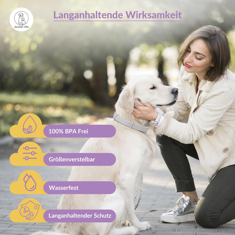 Animal Vita® Lavender tick collar for dogs [Effective protection against vermin] waterproof and adjustable - up to 8 months of tick protection with 100% natural ingredients, lavender - BeesActive Australia