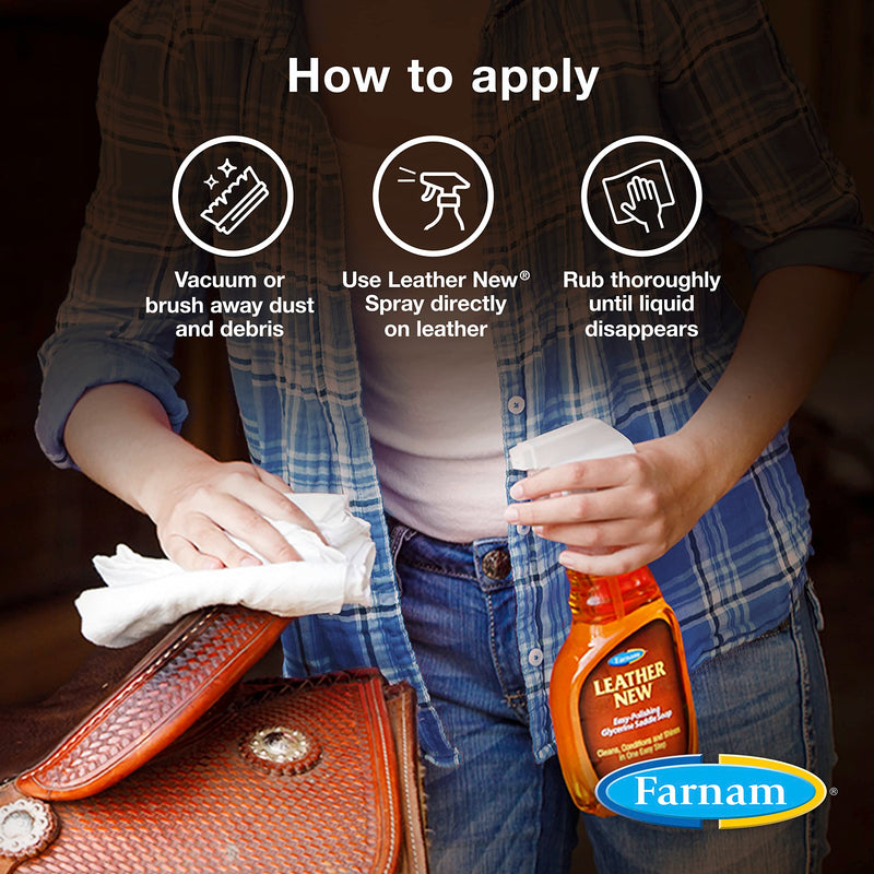 Farnam Leather New Easy-Polishing Glycerine Saddle Soap and Leather Saddle Cleaner, Protects and Preserves Leather, Cleans, Conditions and Polishes, 16 Oz. 16 Fl Oz (Pack of 1) - BeesActive Australia