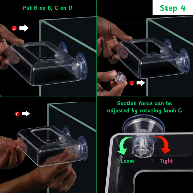 Acrylic Fish Feeding Box Ring for Turtle and Filter Balls Set, Betta Feeding Ring with Nitrifying Balls, Fish Feeding Box, Fish Food Holder, Turtle Enrichment Toys, Turtle Tank Accessories (Clear, S) Clear - BeesActive Australia