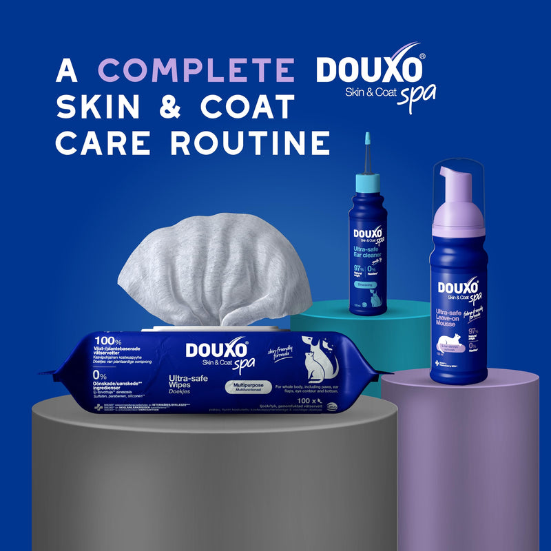 Douxo Spa Low-Stress Refresh Leave-on Mousse for Cats, 150 ml, Safely Cleans and Refreshes the Fur, Leaves the Coat Soft, Radiant and Smelling Great, pH Balanced, Hypoallergenic, Skin-Friendly Formula