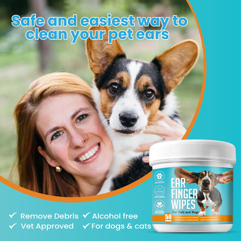 Dog Ear Wipes Finger Pads Dog Ear Cleaning