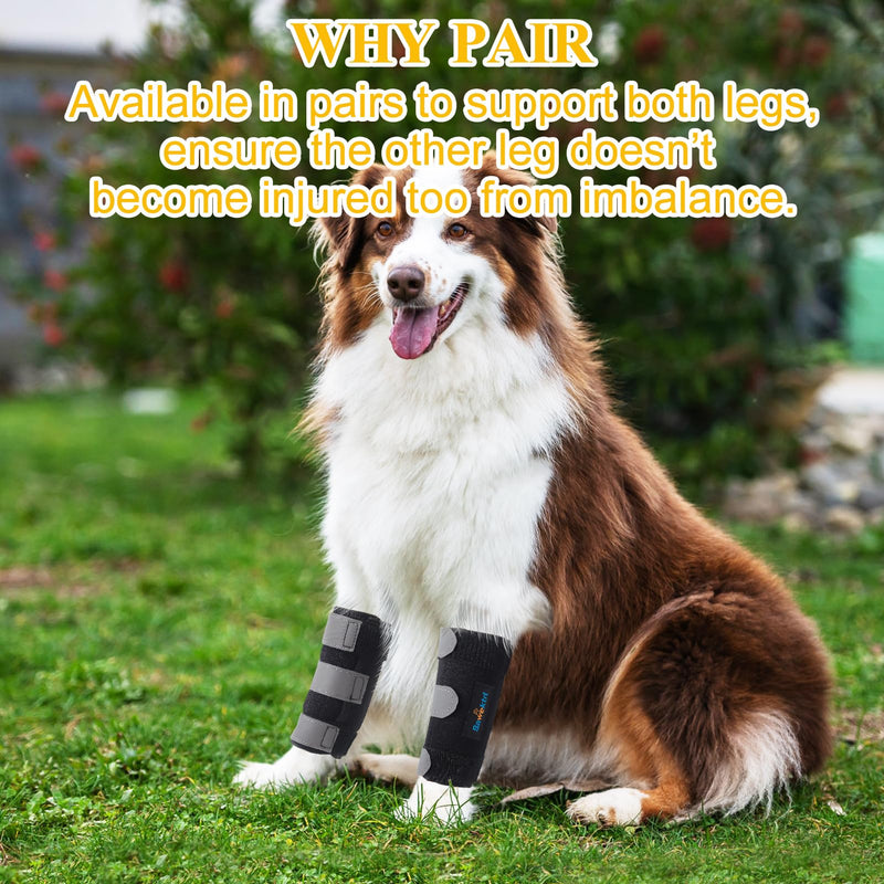 Dog Brace Front Leg Wrist Support, Canine Dog Carpal Brace Splint, Prevents Injuries and Sprains, Protects Carpus Joint Wounds Heals, Helps with Loss of Stability Caused by Arthritis(Pair) XXS/XS