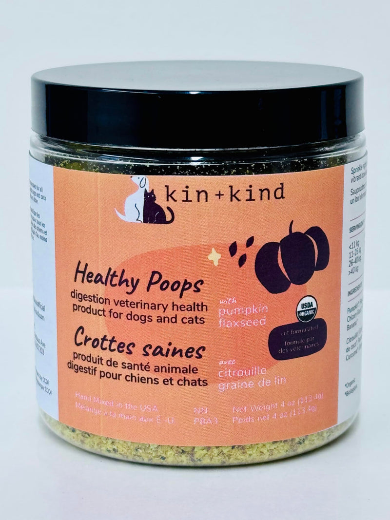 kin+kind Probiotics + Hip & Joint Bundle for Dogs & Cats – Natural Digestive & Joint Support with Prebiotics, Fiber & Turmeric – Vet Formulated Pet Supplements – Made in USA - 4 oz Each (2 Jars)