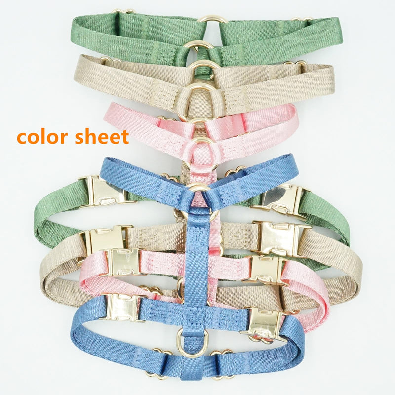 Nylon No Pull Dog Harness with Gold Metal Buckles,Easy Walking and Training Dog Harness (Sage Green, L) Sage green - BeesActive Australia