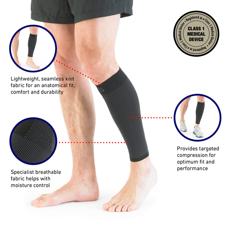 Neo-G Calf Compression Sleeve for Men and Women for Sports, Daily Wear – Shin Splint Compression Sleeve provides Shin Splint Relief, Pain Relief from Injury, Strains, Sprains, Weak Calves - L LARGE: 40 - 44 CM - BeesActive Australia