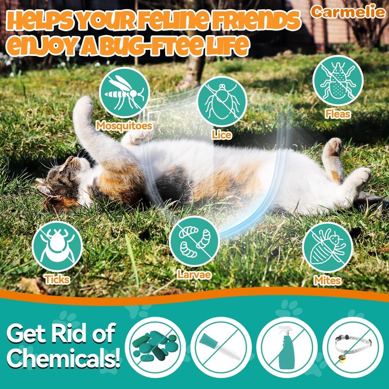 Flea and Tick Prevention for Cats, Natural Cat Flea Liquid Drops, Flea & Tick Supplement with Vitamins & Fish Oil for Cats Healthy Skin & Coat - All Breeds, Kittens to Senior Cat - Chicken Flavor