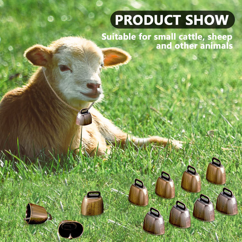 5 Pack Grazing Copper Bells, Metal Cow Bells for Dogs, Animal Copper Loud Bronze Bell, Small Brass Bell, for Cow Horse Sheep Cats Small Pets Anti-Theft Accessories (Bronze), 1, Brass Bronze Iron, - BeesActive Australia