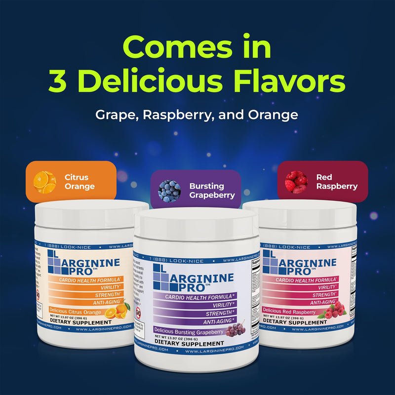 Supplement Powder | 30 Packets Single Serve Travel Size | 5,500mg of L-arginine Plus 1,100mg L-Citrulline, Orange