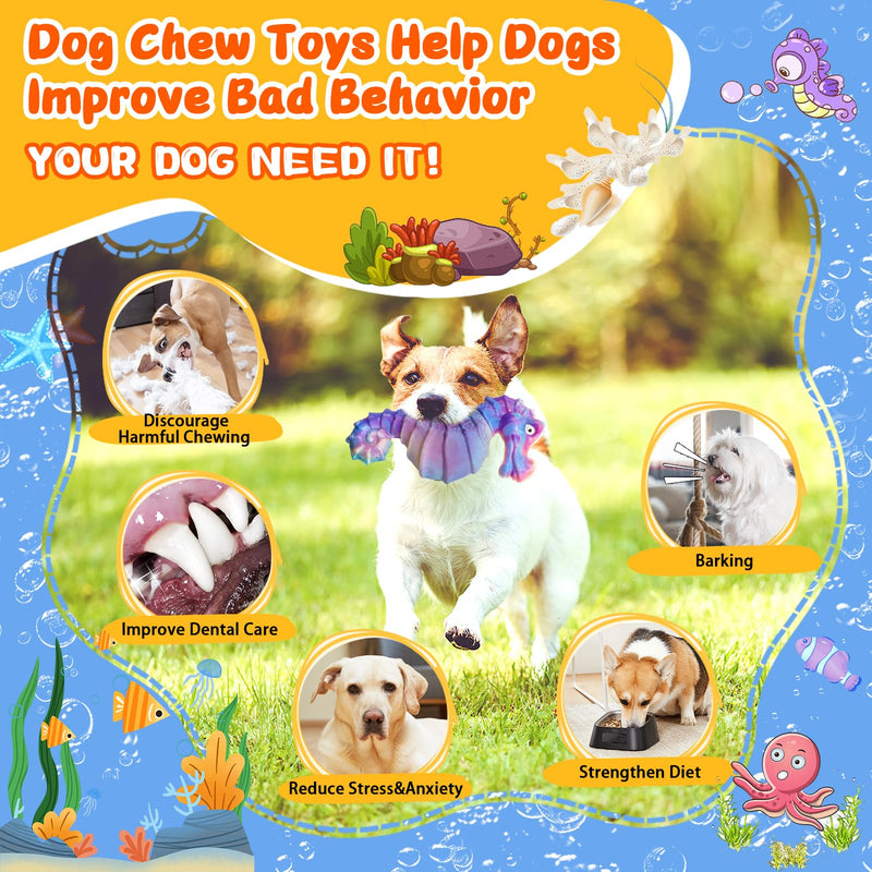 Dog Chew Toys for Aggressive Chewers: Squeaky Dog Chew Toys for Large Dogs-Tough Indestructible Dog Toys for Large/Medium/Small Dogs-Interactive Squeaky Dog Toys with Fun Squeaky Sound for Boredom purple - BeesActive Australia