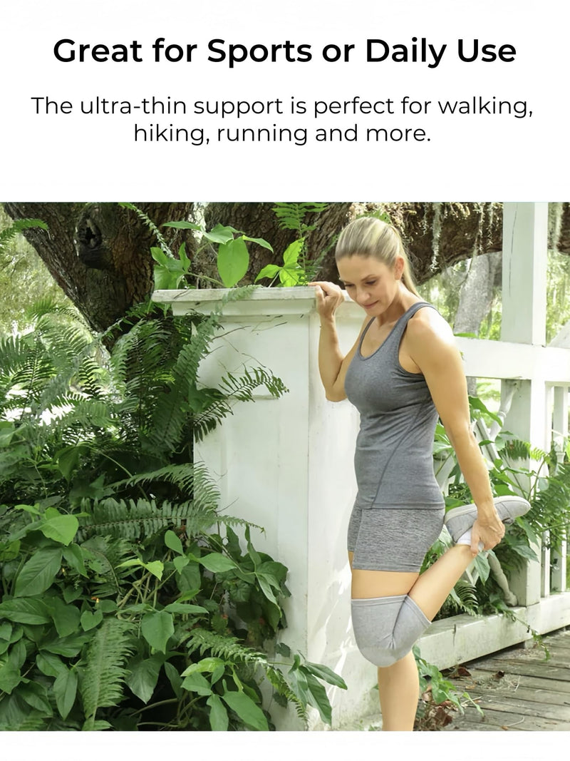 Bamboo Knee Sleeves, 2-Pack Knee Compression Sleeve Women Men Elastic Warm Slip-on Recovery Knee Brace for Arthritis Knee Pain Grey Large - BeesActive Australia