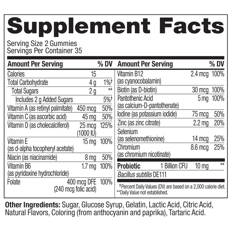 OLLY Multi + Probiotic Adult Multivitamin Gummy, 1 Billion CFUs, Digestive and Immune Support Chewable Supplement, Tropical Twist, 35 Day Supply - 70 Count (Pack of 2) 1 Count (Pack of 140)