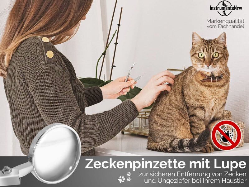 InstrumentsNrw tip tick tweezers with magnifying glass combination tick tweezers - rustproof - - BeesActive Australia