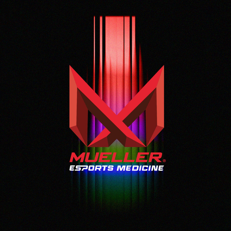 MUELLER Esports Medicine 4-in-1 Lumbar Back Brace for Men and Women with Hot/Cold Pack, 6 KTape Strips Included, Ideal for Gamer's Back Pain Relief Support and Sciatica, Black, One Size