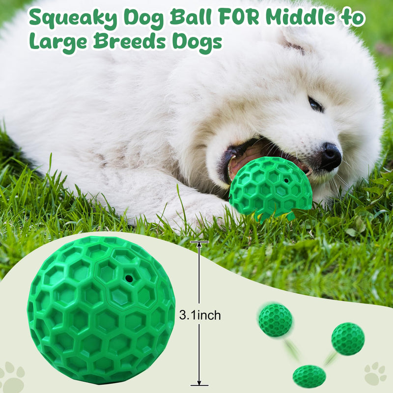 Tough Dog Chew Toys for Aggressive Chewers, Indestructible Dog Balls for Aggressive Chewers, Squeaky Balls for Dogs, Squeaky Dog Toys for Large Dogs,Funny Dog Squeaky Ball Heavy Duty Dog Toy - BeesActive Australia