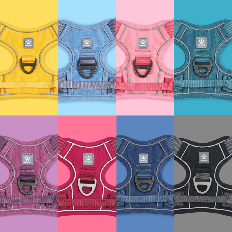 Pawaii Dog Harness for Medium Dogs No Pull, No Pull Dog Harness with Pet ID Tag, No Choke Front Clip Harness Dog, Adjustable Soft Padded Pet Vest with Easy Control Handle M (Chest: 22"-27" ) Mimi Pink - BeesActive Australia
