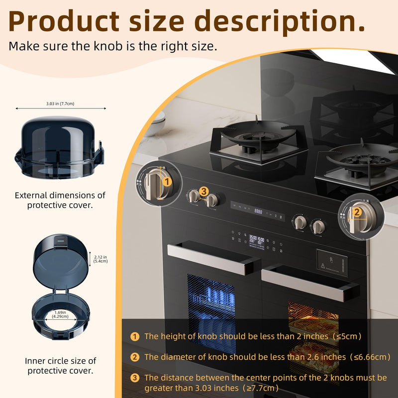 2025 Upgraded Gas Stove Knob Covers Locks for Child and Kids Safety, Universal Size Gas Stove Knob Cover with 3M Adhesive, Baby Proof Prevent Accidental -4 Pack 4 Pack Black - BeesActive Australia
