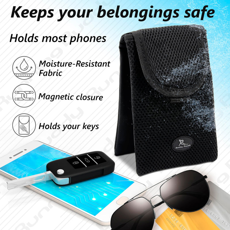 Running Buddy Running Fanny Pack - 6.5 x 4 in, Mini Plus Black - No-Bounce Magnetic Running Phone Holder - Water-Resistant Waist Bag for Men & Women 6.5 in x 4 in