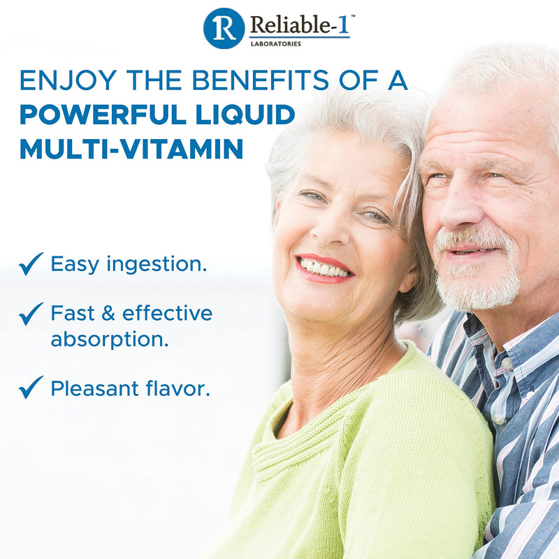 Reliable-1 Laboratories Multi-Vite Liquid Multivitamin for Adults Liquid Vitamins Antioxidant Supplement for Immunity, Metabolism and Energy Support | 8 FL.OZ.