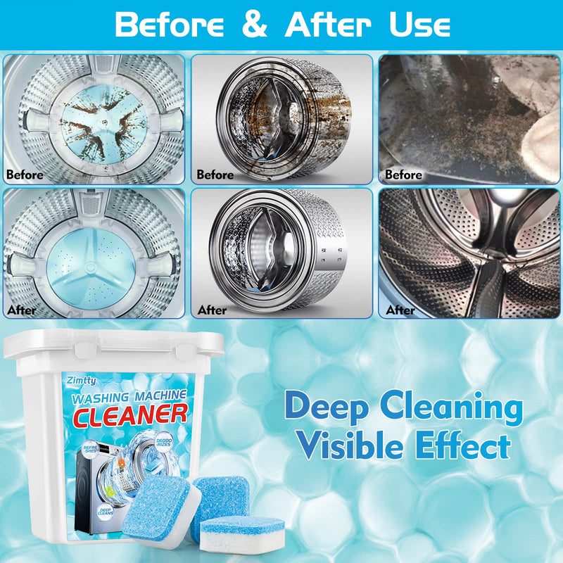 Washing Machine Cleaner Descaler 32 Tablets, Deep Cleaner Tablets for HE Front Load and Top Load Washers, Suitable for All Washer Machines - BeesActive Australia