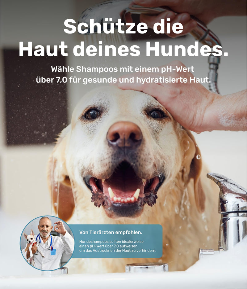 PetTec® - Dog shampoo sensitive with aloe vera 500ml pump bottle - pH neutral (7) & moisturizing shampoo for all dog breeds - Grooming dog paraben, silicone & fragrance free - Dog shampoo vegan - BeesActive Australia