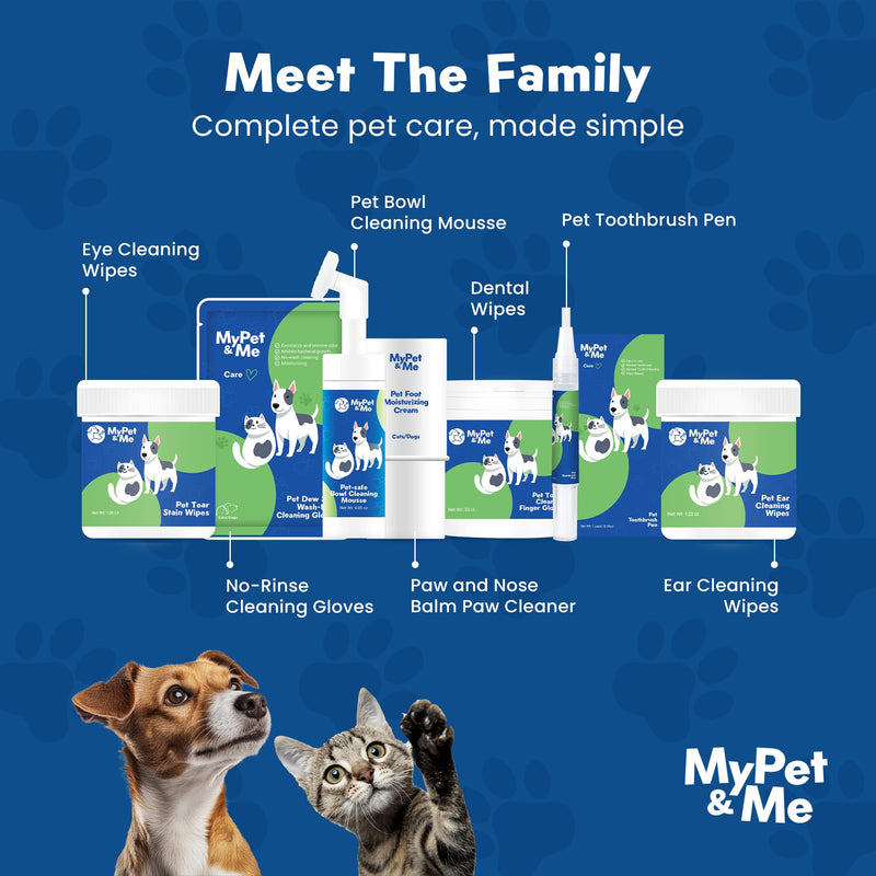 My Pet & Me Dog & Cat Ear Cleaning Wipes, 120 Ct — Remove Wax, Dirt & Odor | Alcohol-Free Honey & Oat Formula for Itchy, Sensitive Ears | Pre-Moistened Pet Ear Cleaner Pads