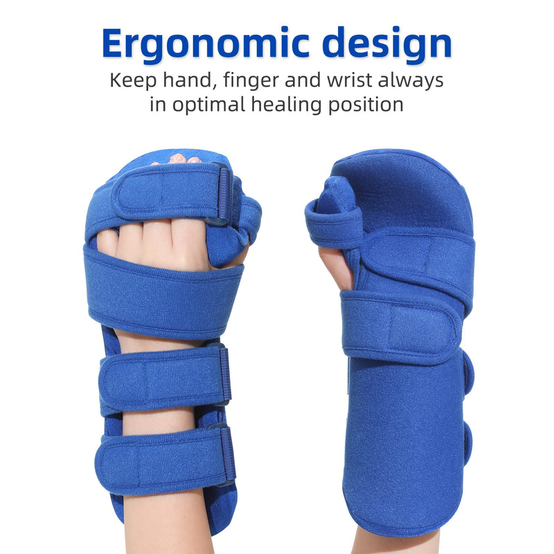 Fanwer Resting Hand Splint, Stroke Hand Therapy Equipment for Stroke Recovery Patients, Carpal Tunnel Syndrome, Arthritis, Tendinitis, Metacarpal Breaks (Large Left) Large Left
