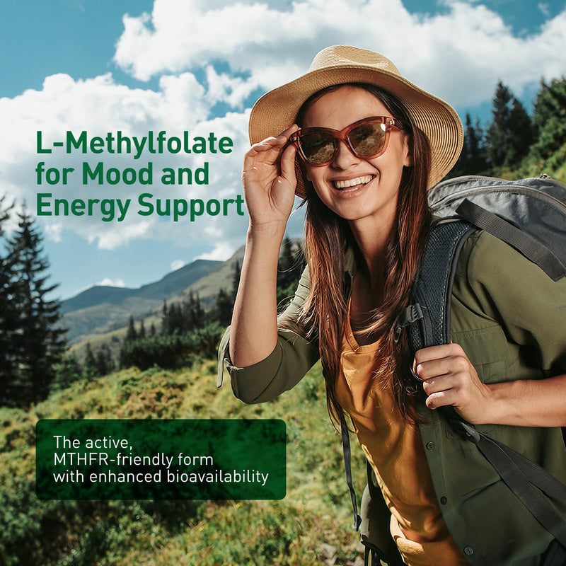 Simlike Active folate (5-MTHF) with Vitamins B Complex, B12, B2, and B6 - Supports methylation and Healthy Level of homocysteine - Gluten-Free, Dairy-Free, Soy-Free - 60 Capsules 5mg L-Methylfolate