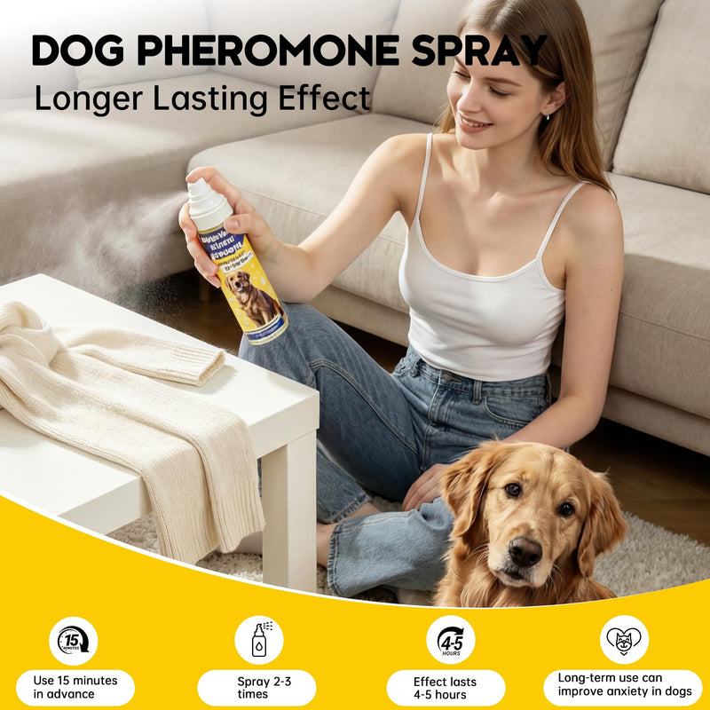 Calming Spray for Dogs 150ml, Pheromones Pet Dog Calming Spray to Help Reduce Anxiety And Stress, 100% Herbal Calming Spray, Adapt For Dogs Stay Calmer, Indoor and Travel Use