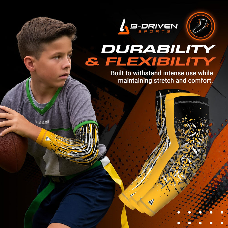 B-Driven Sports Compression Arm Sleeves | UV Arm Sleeves for Men Women & Youth | Sports Sun Protection Circulation | 3 Count Small/Medium Blue Royal - BeesActive Australia