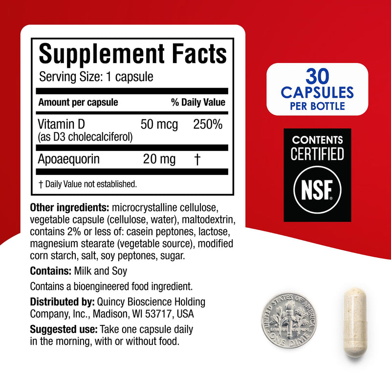 Prevagen Extra Strength with 7-Day Pill Minder, 30 Capsules, 1-Pack | For Your Brain, 1 Month Supply, 20mg Apoaequorin, 50mcg Vitamin D3