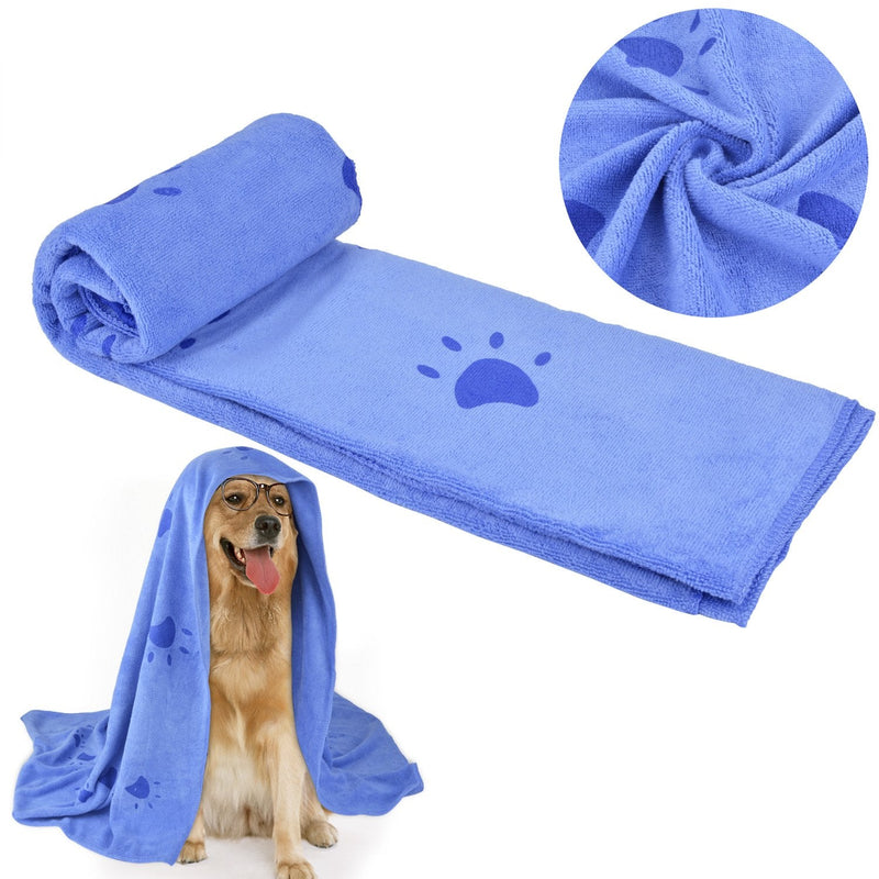 Legendog Dog Towel, Large Soft Dog Towel, Dog Bathrobe, Microfiber, Quick-Drying Warm Pet Towel for Dogs, Cats, 140 x 70 cm (Blue) - BeesActive Australia